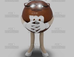 卡通黄豆人Blend模型