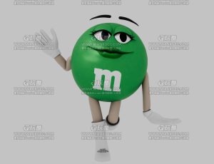 卡通绿豆人Blend模型