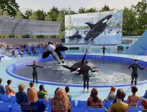 海洋动物园虎鲸表演场Blend工程源文件