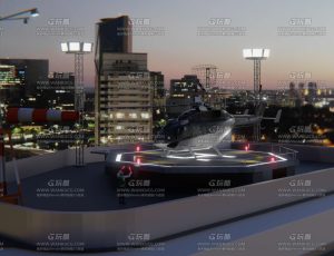 楼顶直升飞机停落站Blend工程源文件