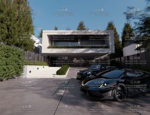 富豪别墅大门口场景Blend工程源文件