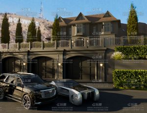 富豪庄园别墅场景Blend工程源文件