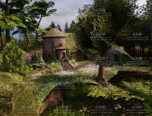 自然花园小木屋场景Blend工程源文件