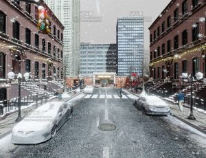 冬季纽约街角场景Blend工程源文件