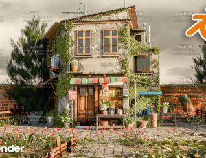 日式现代住宅小屋场景Blend工程源文件