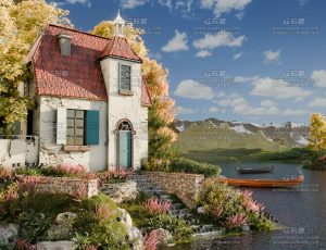 唯美湖畔小屋场景Blend工程源文件