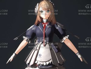 少女前线校服战斗女孩Blend模型