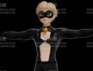 卡通黑猫男孩Blend模型