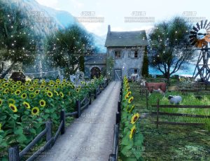 向日葵园场景Blend工程源文件
