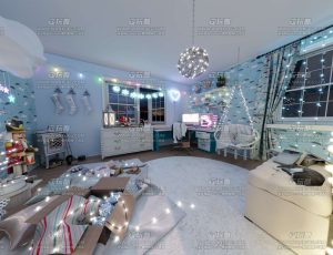 冬季灯光氛围卧室Blend工程源文件