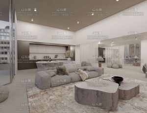 时尚简洁大气客厅场景Blend工程源文件