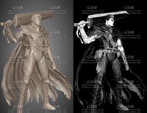 三渲二剑锋勇士Blend模型