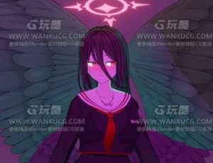 天使校服女孩Blend模型