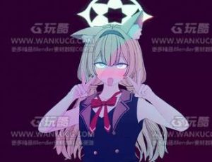 校服猫耳女孩Blend模型