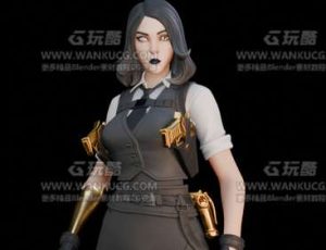 御姐战士Blend模型