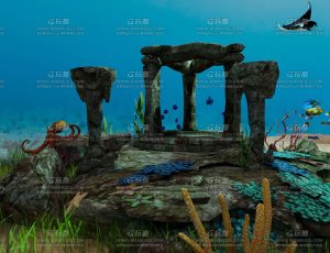 海底遗迹场景Blend工程源文件