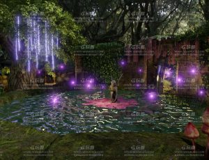 精灵水中花园场景Blend工程源文件