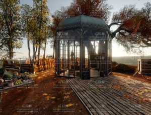 秋季树林休闲区场景Blend工程源文件