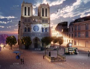 唯美钟楼场景Blend工程源文件