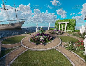 希腊海湾场景Blend工程源文件