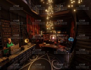 复古书屋场景Blend工程源文件