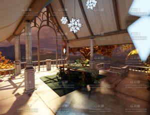 山顶宴会休闲茶室Blend工程源文件