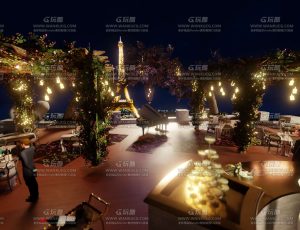 天台宴会餐厅场景Blend工程源文件