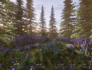 薰衣草植物树林Blend工程源文件