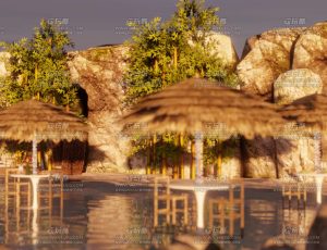 海边饮料区场景Blend工程源文件