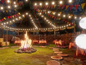 烤火派对场景Blend工程源文件