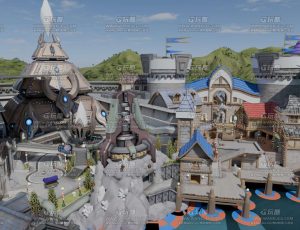 世界冬季城镇Blend工程源文件