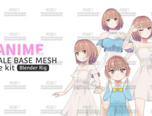 动漫女性基础模型套装Blend模型