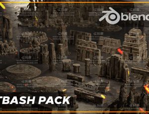 古庙遗址建筑模型Blend资产库