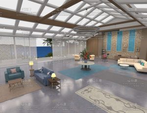 海滨大别墅场景Blend工程源文件