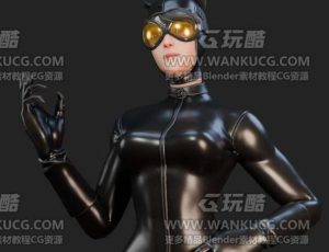 皮衣猫女Blend模型