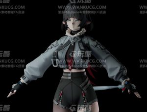 少女前线短发女角色Blend模型