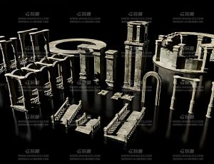 神秘幻想建筑模型包Blend资产库