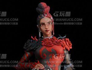 玫瑰女战士Blend模型