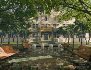 校园一角场景Blend工程源文件