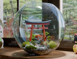 日式圆球水族馆动画场景Blend工程源文件