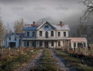 生化危机废墟户外木屋动画场景Blend工程源文件