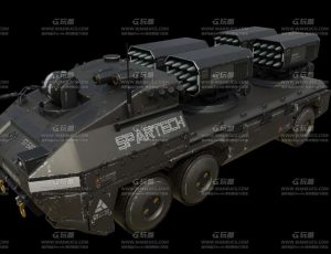 高级科幻导弹车Blend模型