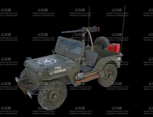 军事加特林敞篷车Blend模型