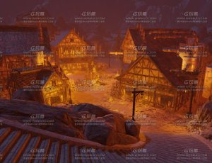 大火燃烧的村庄Blend工程源文件