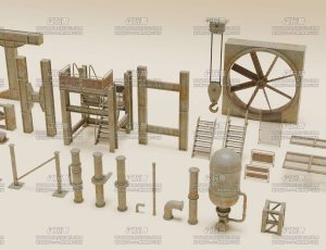 化工厂模型包Blend资产库