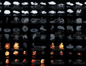 烟雾云彩雾化动态元素包Blend资产库