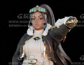 冬季服装女孩Blend模型