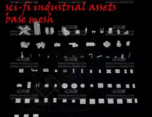 科技建筑零部件模型包Blend资产库