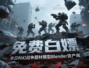 末日科幻战争题材模型Blend资产库