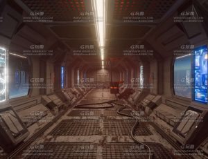 高级破损科技走廊场景Blend工程源文件